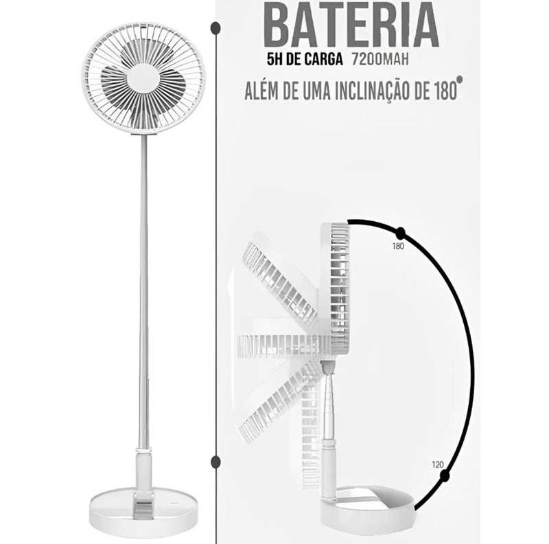 ￼Ventilador Dobrável Expansivel Portátil Silencioso Power Bank Retrátil Ajuste De Altura