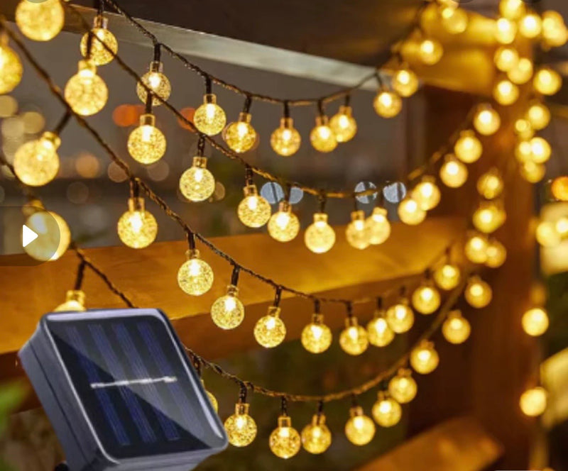 Pisca Pisca Varal De Luzes Bolinhas Luz Solar 9.5M Enfeites de Natal Decoração Natalina 8 Modos