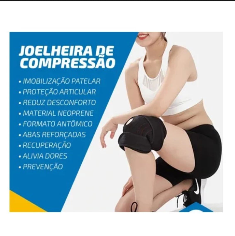 Joelheira Compressão Ortopédica Articulada Apoio Reforçado